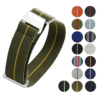 Marine Nationale Watch Strap Elastic Nylon One Piece Band 18mm 20mm 22mm UK • £9.95