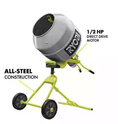 Ryobi Portable Concrete Mixer 5.0 Cu. Ft.1/2 HP Direct Drive Motor ElectricOpens • $389