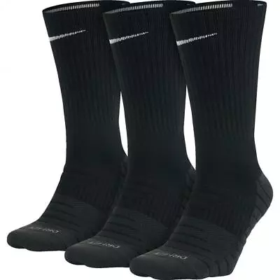 Nike Everyday Max Cushioned Crew 3 Pair Mens Socks Black Multi Size Sportswear  • $42.74