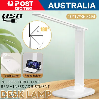 Touch LED Desk Lamp Bedside Study Reading Table Light USB Ports  Dimmable AU • $12.69