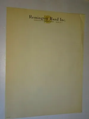 Vintage Remington Rand Inc. Remington Typewriter Plant Ilion NY Letterhead • $4