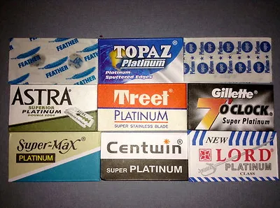 Double Edge Razor Blade Sampler: Top Shelf Platinum--Feather Astra Etc. • $5.95