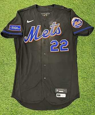 Brett Baty New York Mets Game Used Jersey Worn 2023 Black Alternate MLB Auth • $1295