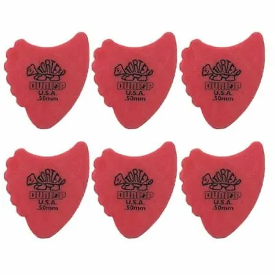 $5.43 • Buy 6 X Jim Dunlop Tortex Fins 0.50mm Red Guitar Picks 414R Free Shipping