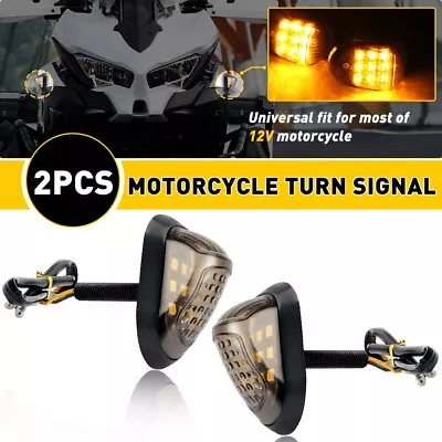 2X 12v Flush Mount Motorcycle LED Turn Signals Light Blinker Amber Indicator • $11.99