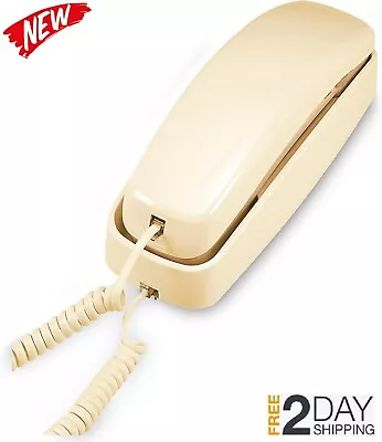 AT&T TRIMLINE 210 Corded Home Phone No AC Power Required Improved Beige USA • $18.89