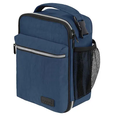 Sachi Explorer 28cm Insulated Lunch Storage Bag W/ Bottle Holder/Pocket Navy • $32