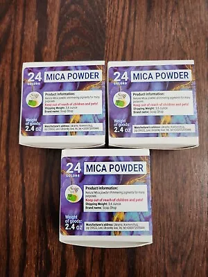 PACK OF 3 Mica Powder Epoxy Resin Dye 24 Color Slime  Pigment  • $12.87