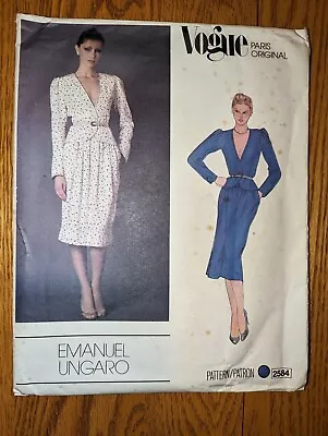 Vintage Vogue 2584 Paris Original Pattern Emanuel Ungaro Top &  Skirt Sz 10 FF  • $9.99