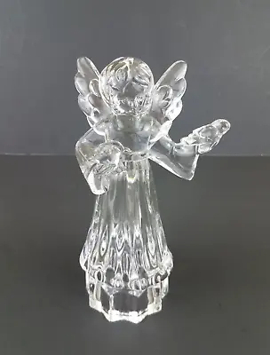 Mikasa Clear Crystal Angel Holding Birds 7  Tall Figure • $12.99