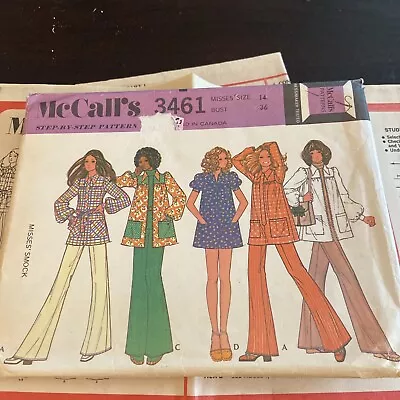 McCall's 3461 Misses Smock Pattern - Size 14 Bust 36 Vintage Hippie Retro • $4.50