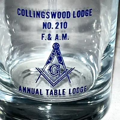Masonic Lodge Shot Glass Collingswood No 210 Annual Table Lodge New Jersey • $12.99
