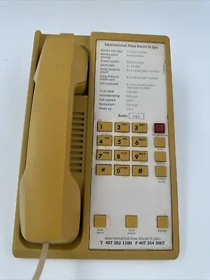 Vintage Teledex Diamond +3A Yellow Single Line Room Phone With 3 Guest Service • $10