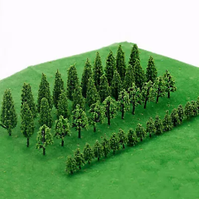 50Pack Plastic Miniature Trees Model For DIY Green Scenery Landscape Scale G • $13.96