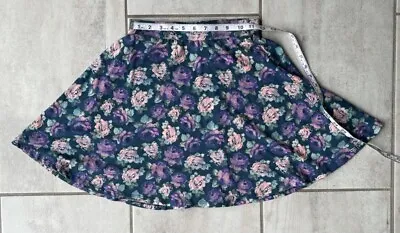 Mossimo Supply Co. Womens A Line Skirt Blue Pull On Floral Mini Stretch XS • $9.74