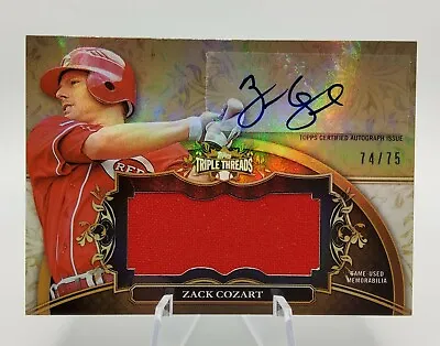 2013 Topps Triple Threads Zack Cozart Unity Sepia /75 Jumbo Relic Auto #UAJR-ZC2 • $7.50