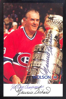 Maurice Richard Photo Post Card Hand Signed Autograph On Canadiens Stanley Cup • $119.99