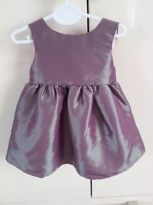 JOHN LEWIS BABY Girl Sleveless Dress Lined Age Newborn Pink/Purple • £4.50