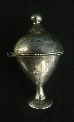 Antique White Metal Silver Danish Hovedvandsaeg Vinaigrette Love Token Box 1846 • $242.69