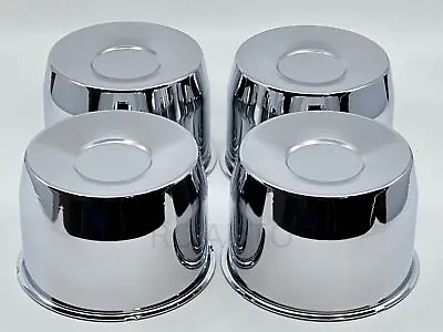 4 Steel Short Chrome Center Caps For 5.12  Trailer RV Rims Center Bore 8 Lug • $41.99