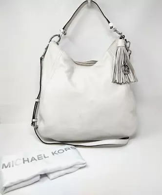 Women's Michael Kors White Genuine Pebbled Leather Crossbody Handbag W/Dust Bag • $69.99