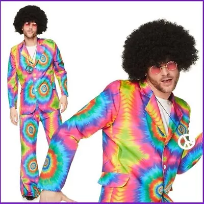 Karnival Mens 1970's Tie Dye Suit Costume • £16.79