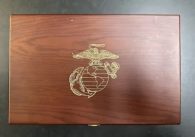 US Marine Corps USMC Insignia Wooden Jewelry Box • $90