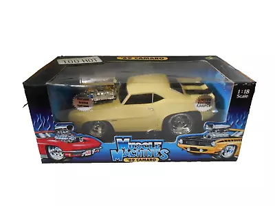Muscle Machines 1:18 69 Chevrolet Z/28 Camaro Yellow Black Racing Stripes T-999 • $75