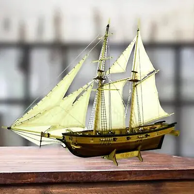 Wooden Ship Model Nautical Sail Ship Assembled Sailboat For Office Children • $17.68