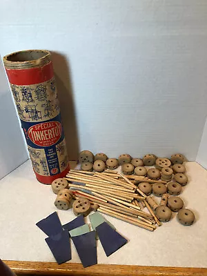 VTG SPECIAL TINKERTOY  Windlass Drive 92 Piece Set INCOMPLETE W/ ORINGINAL CAN • $4.75