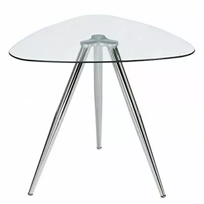 Mango Steam Lisbon 3-Sided Glass Bistro Table With Chrome Legs - Pub Table • $149.99