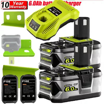£18.99 • Buy 1-2X 18V 6.0Ah For RYOBI P108 One+Plus High Capacity Battery 18Volt Lithium /LED