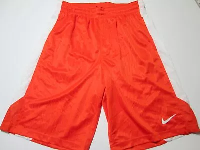 Nike Mens Size L Athletic Shorts Orange Elastic Waist Logo Active Sportwear • $8.55