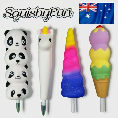 Pen Squishy Kids - Panda Unicorn Rainbow Icecream - 4 Piece Set - Sweet Scent • $29.50