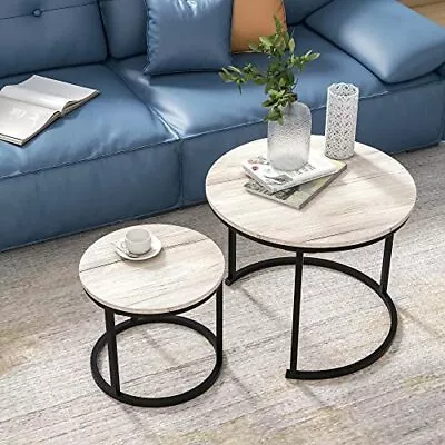  Industrial Round Coffee Table For Living RoomSmall Rustic Wood Coffee Table  • $95.33