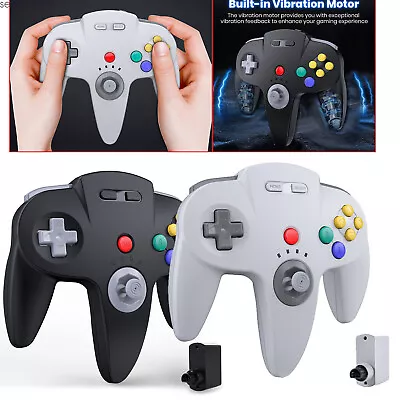 2.4G Wireless N64 Controller Rechargeable Gamedpad W/Rumble Pak For Nintendo 64 • $27.78