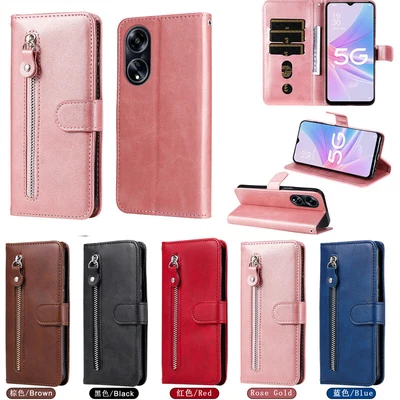 $15.88 • Buy Zipper Wallet Leather Flip Case Cover For Oppo A98 A78 A57 A17 A96 A94 A16  A54