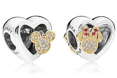 Pandora Silver & 14k Gold Disney Mickey Minnie Mouse Love Icons LTD ED 796463CZ • $65