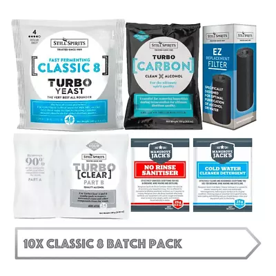 10x Classic 8 Batch Pack: 10x Still Spirits Classic 8 Yeast 10x Turbo Carbon 1 • $417