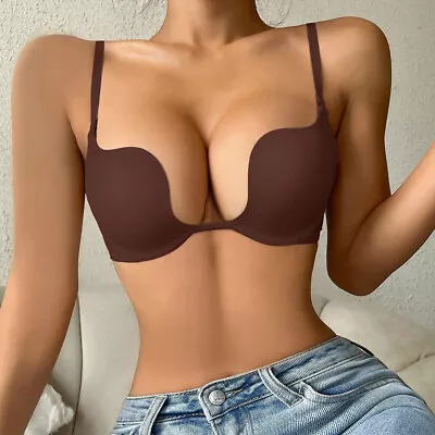 Lady Bras Push Up Bra Deep U Bridesmaid Sexy Lingerie Backless Brassiere AAABCDD • $12.59