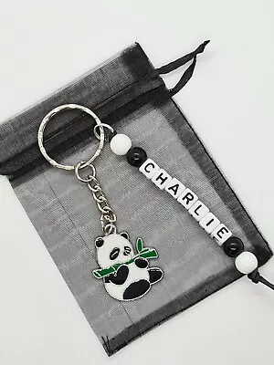  Personalised Cute Panda Keyring Panda Gifts Panda Stocking  Bag Name Tag • £4.48