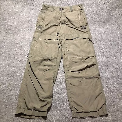 Old Navy Fleece Lined Nylon Cargo Baggy Pants Mens 32x32 Gray Hipster Preppy • $33.47