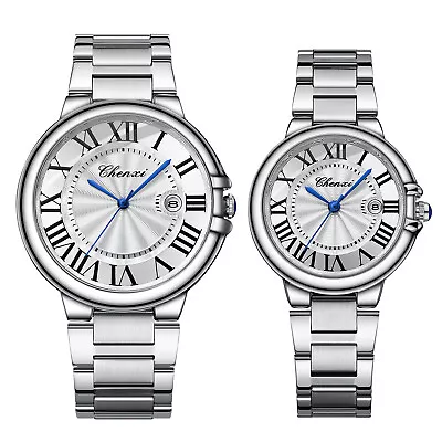 Couple Men Women Classic Date Quartz Wrist Watch Roman Numberals Dial Waterproof • $20.99