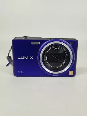 Panasonic LUMIX DMC-SZ3 16.1MP Digital Camera Leica Lens Blue TESTED & WORKING • £39.99