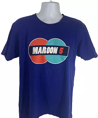 Maroon 5 Shirt Men Large Concert Tour 2018 Blue Double Sided Short Sleeve USA • $15.88