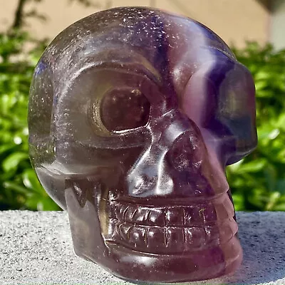 2.35LB Natural Fluorite Skull Quartz Hand Carved Crystal Skull Healing • $0.99