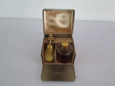 VERY RARE 1920s COTY L'AIMANT 12 SIDED CRYSTAL PERFUME BOTTLE & ATOMISER BOXED • £249.99