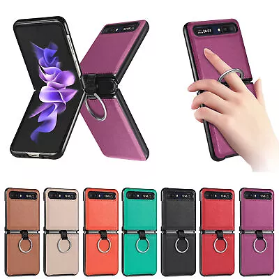 For Samsung Galaxy Z Flip/ Flip 3 5G Shockproof Leather Ring Holder Case Cover • $33.88