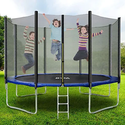 Trampoline 6ft 8ft 10ft With Enclosure Safety Net Ladder Outdoor Garden YD • £109.99