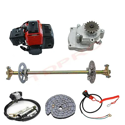 740mm Drift Trike Go Kart Rear Axle Kit + Brake Caliper Chain+ 49cc Engine Motor • $218.39